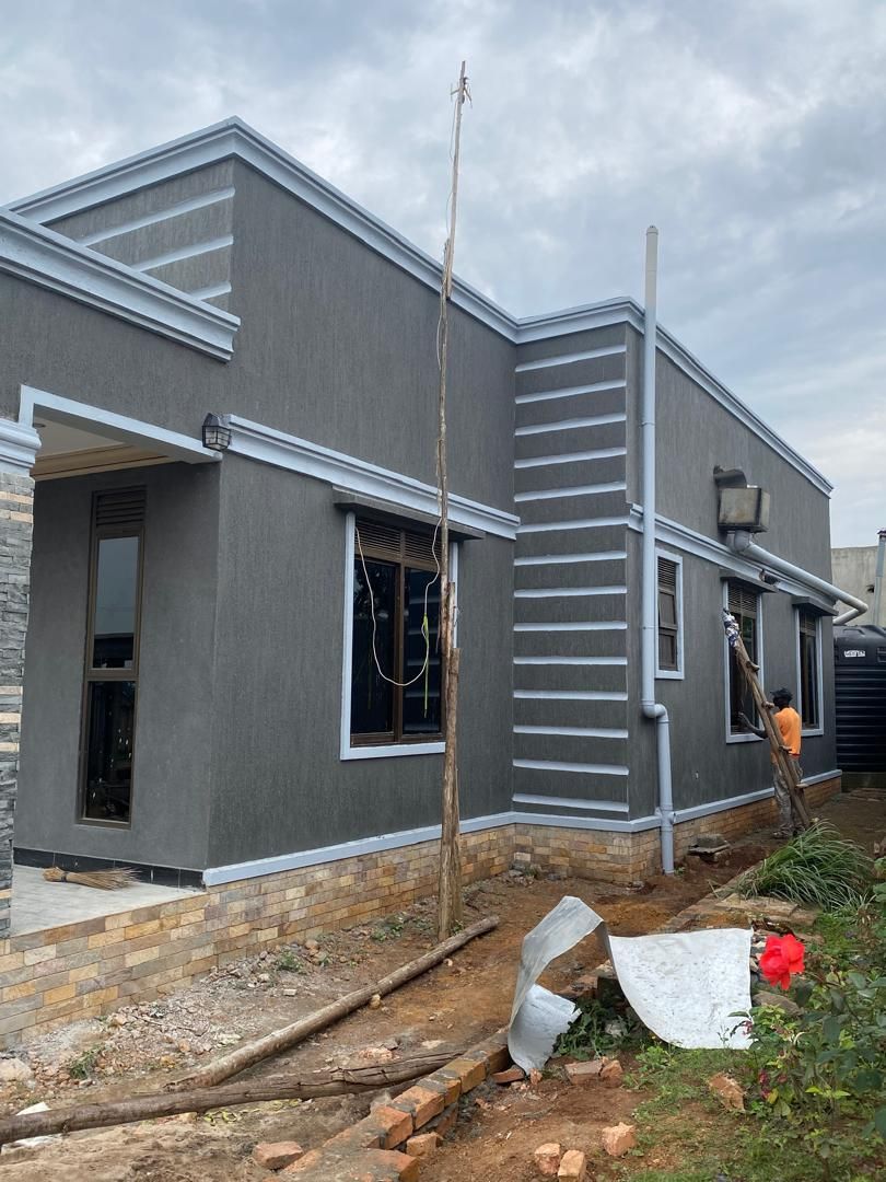Modern grey residential exterior finished with Dizat exterior coatings