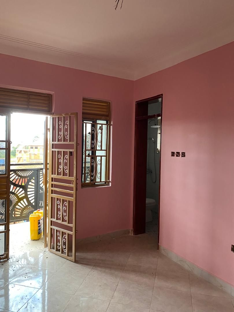 Interior bedroom finished in dusty rose tone